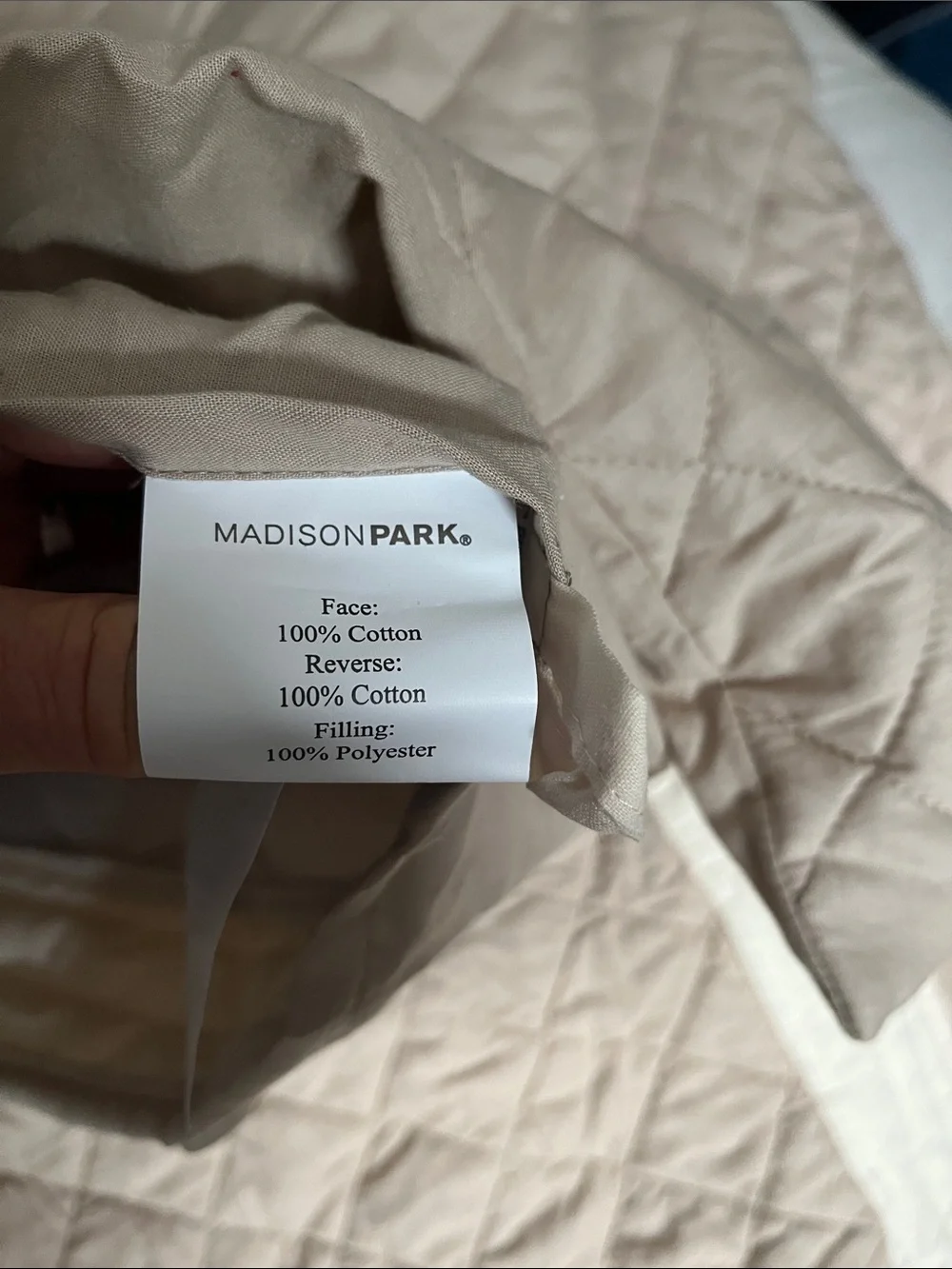 Madison Park Khaki Diamond Quilted Bedspread with 2 Shams
